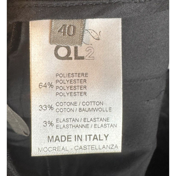 QL2 Quelledue Black Striped Dress Ankle Pants Trousers Size 40- Small 26” Waist - Picture 7 of 8